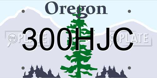 300HJC Oregon License Plate