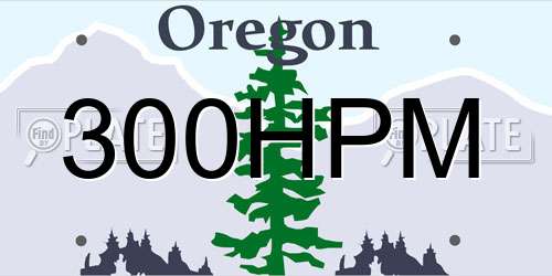 300HPM Oregon License Plate
