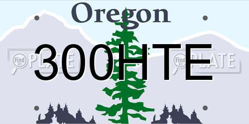 300HTE Oregon License Plate