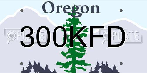 300KFD Oregon License Plate