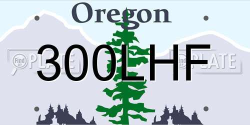 300LHF Oregon License Plate