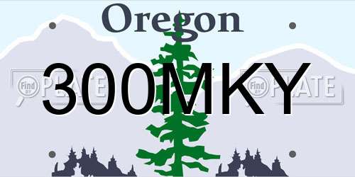 300MKY Oregon License Plate