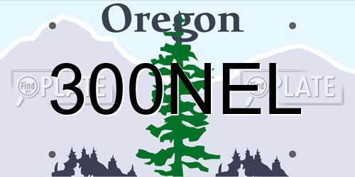 300NEL Oregon License Plate