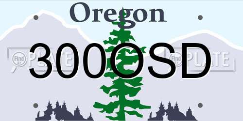 300OSD Oregon License Plate
