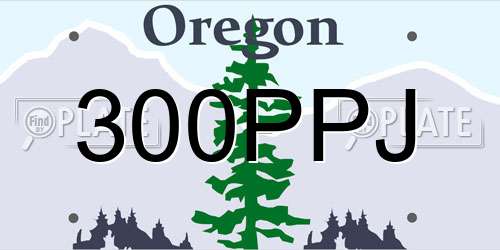 300PPJ Oregon License Plate