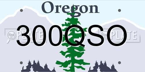 300QSO Oregon License Plate