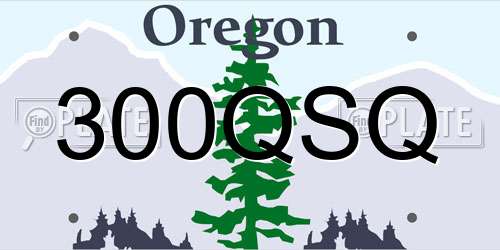 300QSQ Oregon License Plate