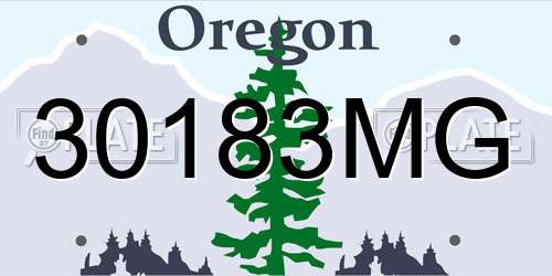 30183MG Oregon License Plate