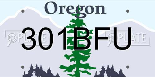 301BFU Oregon License Plate