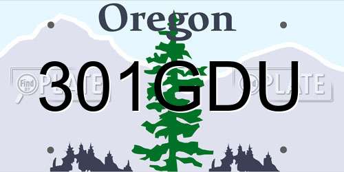301GDU Oregon License Plate
