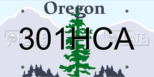 301HCA Oregon License Plate