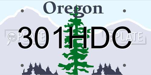 301HDC Oregon License Plate