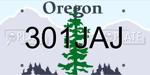 301JAJ Oregon License Plate