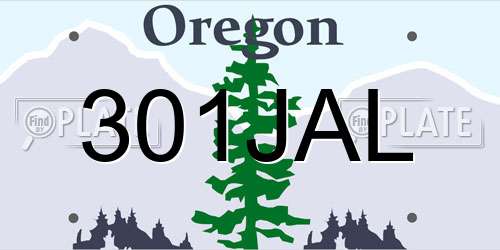 301JAL Oregon License Plate