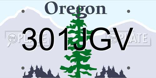 301JGV Oregon License Plate