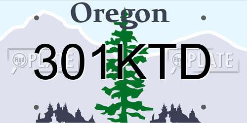 301KTD Oregon License Plate