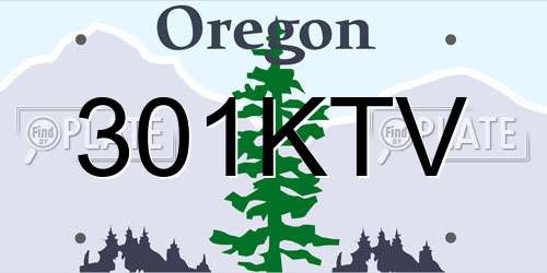 301KTV Oregon License Plate