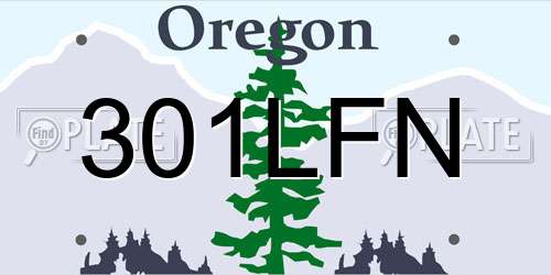 301LFN Oregon License Plate