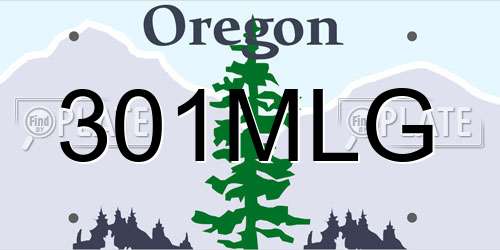 301MLG Oregon License Plate