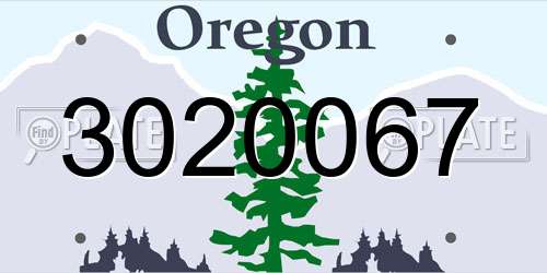 3020067 Oregon License Plate