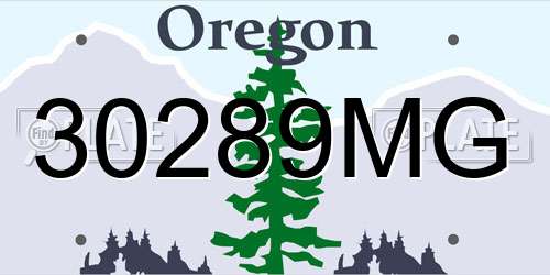 30289MG Oregon License Plate