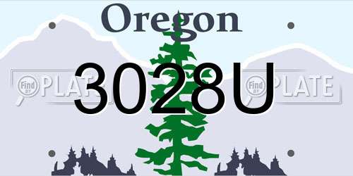 3028U Oregon License Plate