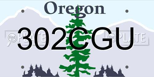 302CGU Oregon License Plate