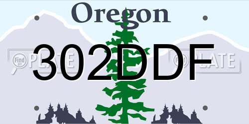 302DDF Oregon License Plate