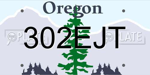 302EJT Oregon License Plate