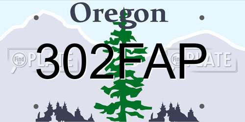 302FAP Oregon License Plate