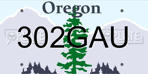 302GAU Oregon License Plate