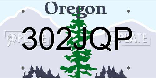 302JQP Oregon License Plate