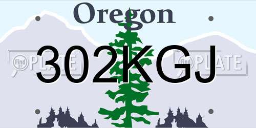302KGJ Oregon License Plate
