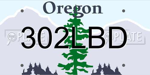 302LBD Oregon License Plate