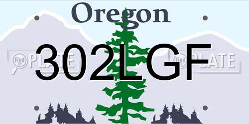 302LGF Oregon License Plate