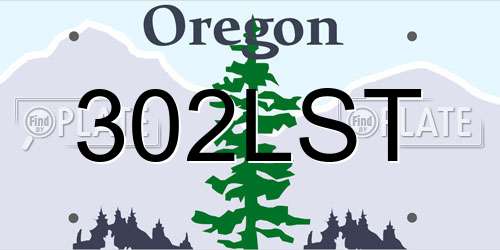 302LST Oregon License Plate