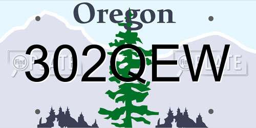 302QEW Oregon License Plate