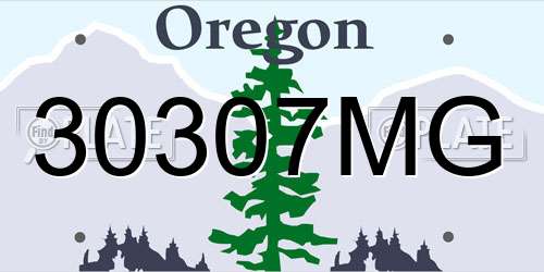 30307MG Oregon License Plate