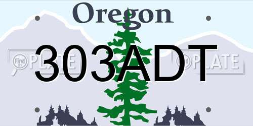 303ADT Oregon License Plate