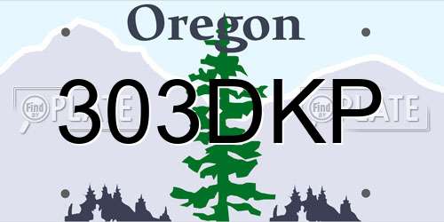303DKP Oregon License Plate