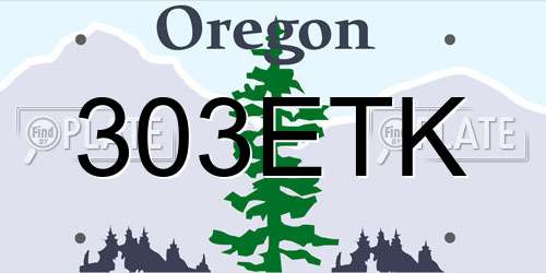 303ETK Oregon License Plate