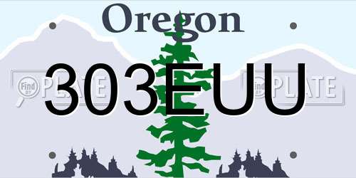 303EUU Oregon License Plate