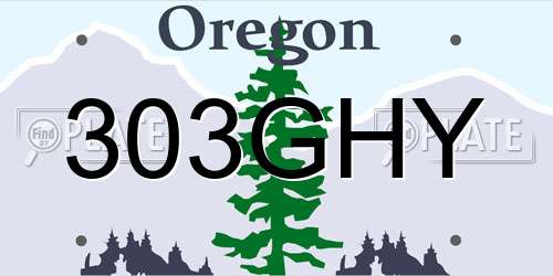 303GHY Oregon License Plate