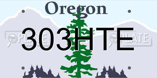 303HTE Oregon License Plate