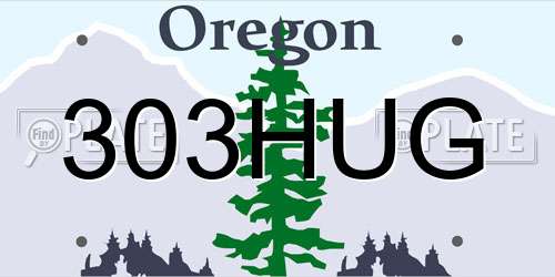 303HUG Oregon License Plate