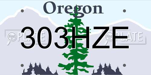303HZE Oregon License Plate