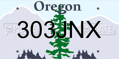 303JNX Oregon License Plate