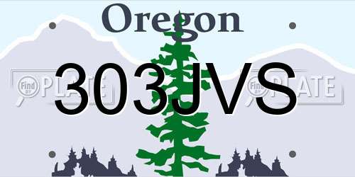 303JVS Oregon License Plate