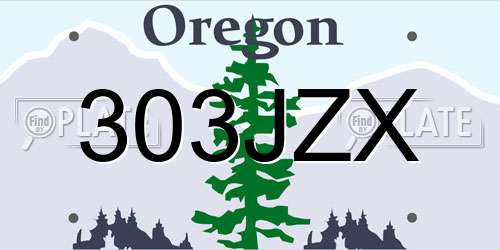 303JZX Oregon License Plate