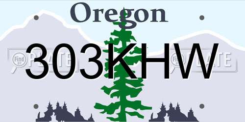 303KHW Oregon License Plate